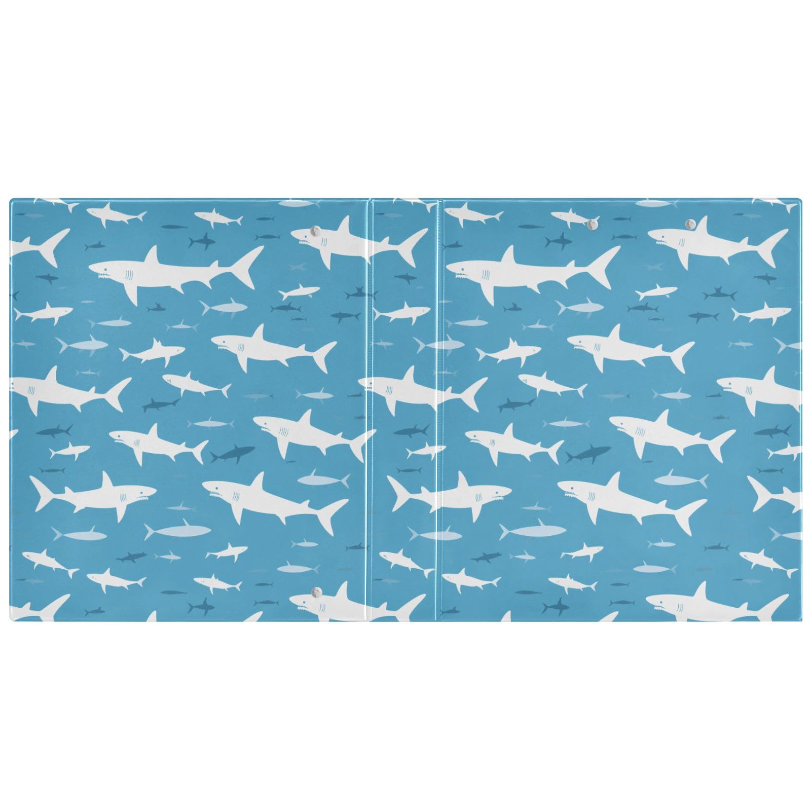 The White Shark - Raccoglitore a 3 anelli, 3,8 cm, contiene 200 fogli con 3 tasche interne in PVC trasparente, per scuola e ufficio
