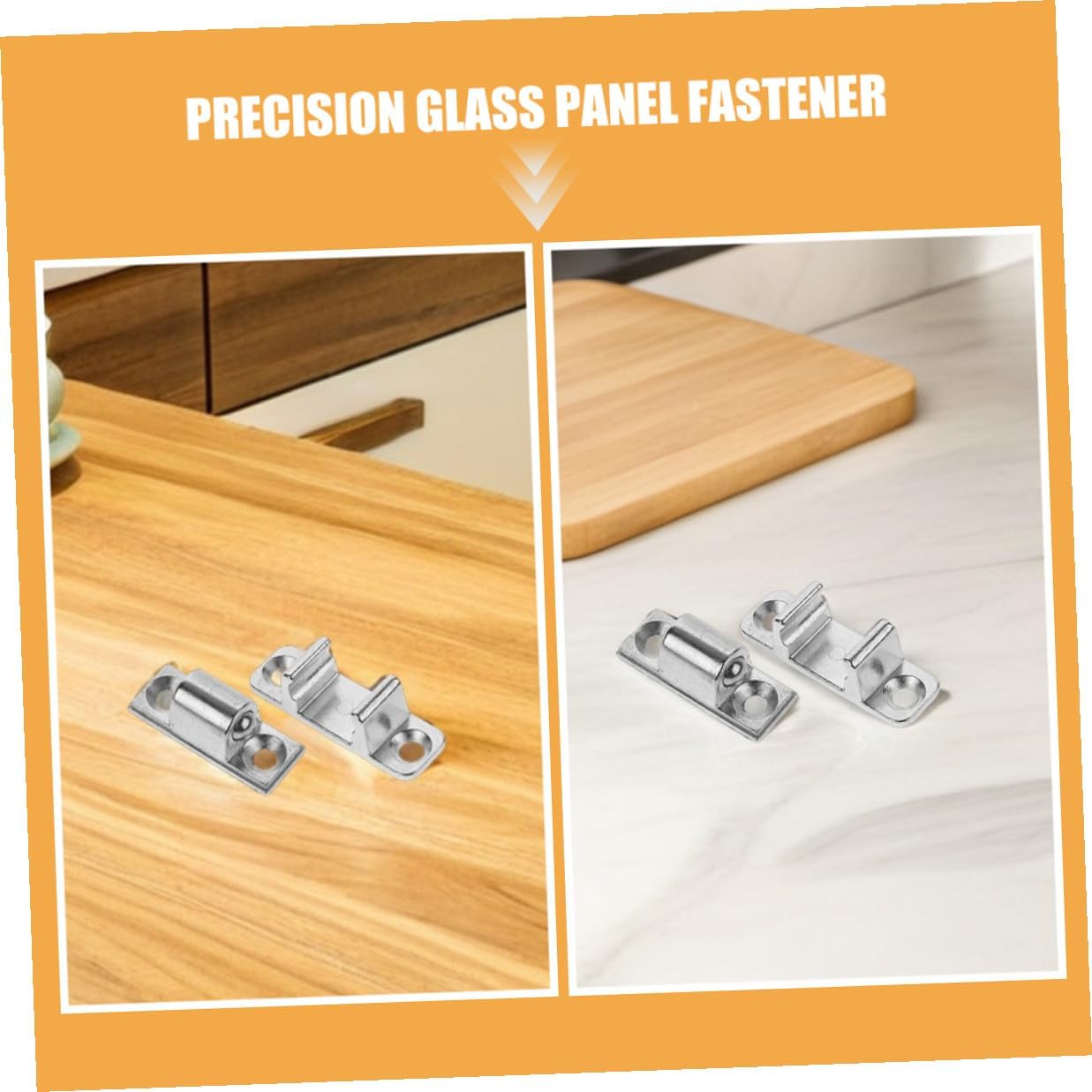 4 Sets Range Hood Glass Panel Latches Metal Door Fasteners with Screws Universal Kitchen Appliance Range Hood Spare Parts for Maintenance