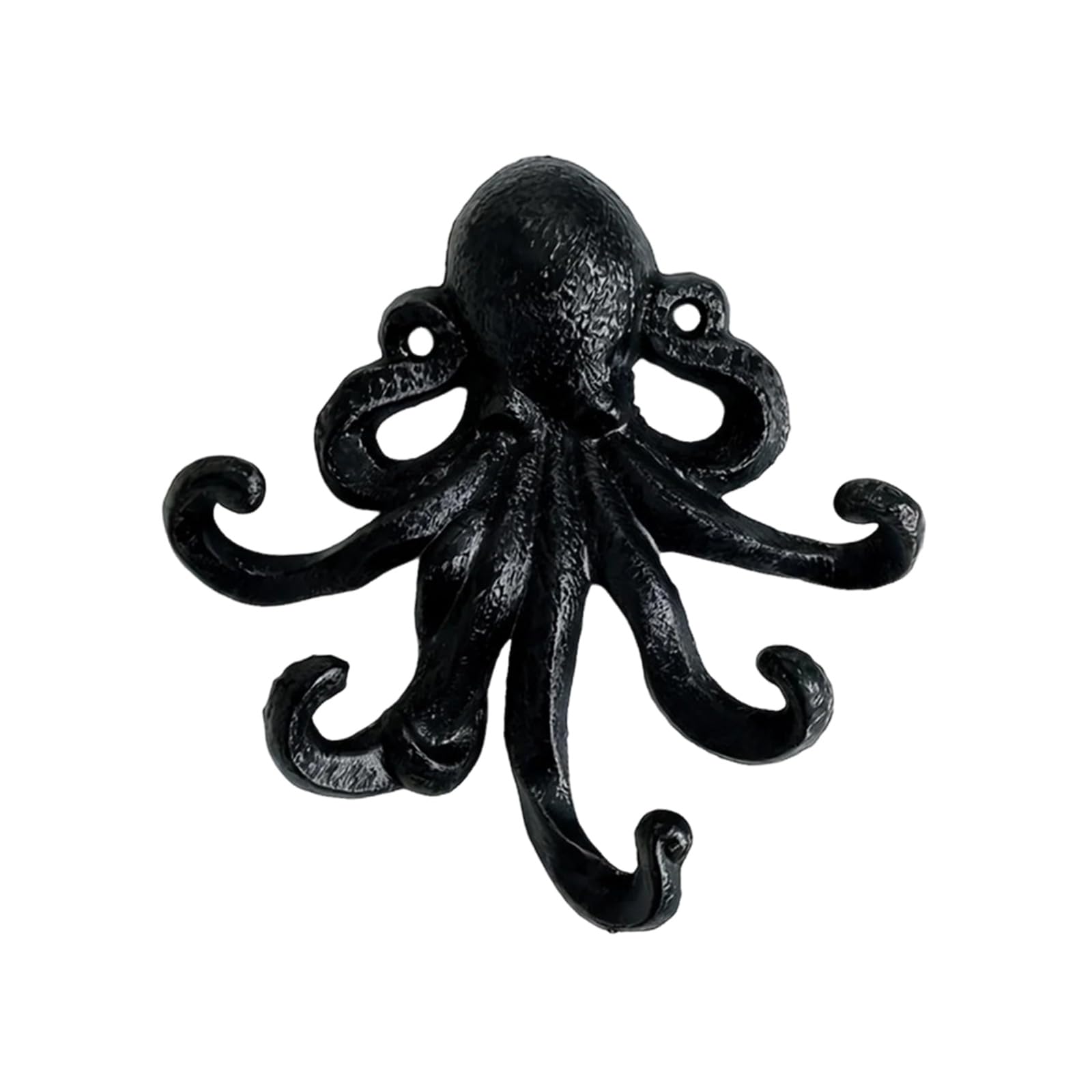 Whoasyst Decorative Iron Octopuses Wall Hook with 8 Sturdy Arms Decorative Coat Hook Perfect for Organizing Entryway or Outdoor Space Wrought Iron Wall
