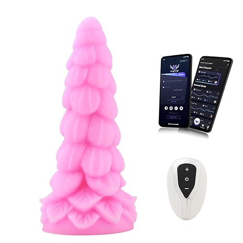 Wildolo APP Controlled Vibrator, Fantasy Glow in The Dark Silicone Dildo, 8.35 Inch Premium Vibrator