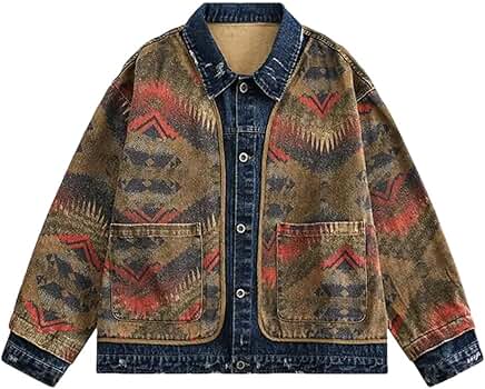 Men's American Retro Regular Fit Breasted Closure Denim