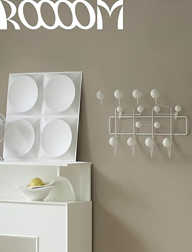 Miniatura 4 de SHISEDECO Perchero clásico Hang it All, ganchos modernos de mediados de siglo para montar en la pared con bolas de madera maciza pintadas (varios