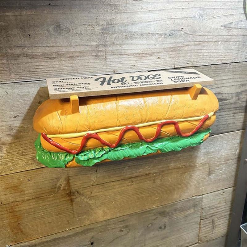 犬の顔ホットドッグ型　ライムストーン　壁掛け　オーナメント Amazon｜HOTDOG SHELF ホットドッグ シェルフ 壁掛け 棚 アメリカ