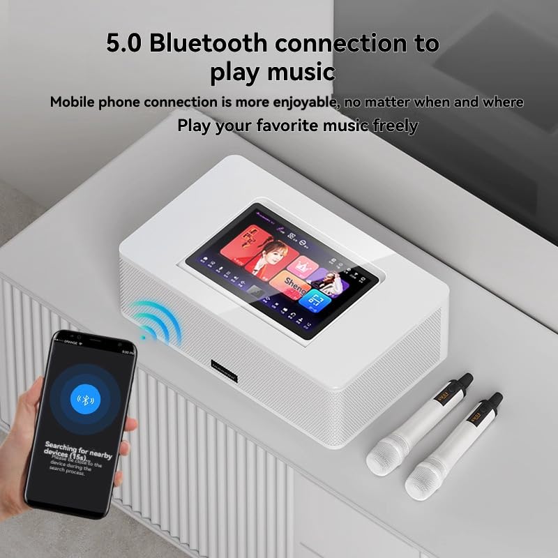 Image of 14.1-inch Touchscreen Karaoke All-in-one Sound System with 2 Wireless Microphones, KTV /Movie /MP3 /Recording /Bluetooth /HDMI Output, high-Speed Cloud Song downloads and YouTube