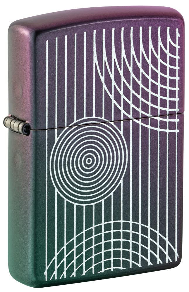 Zippo Abstract Lines Design Iridescent Pocket Lighter