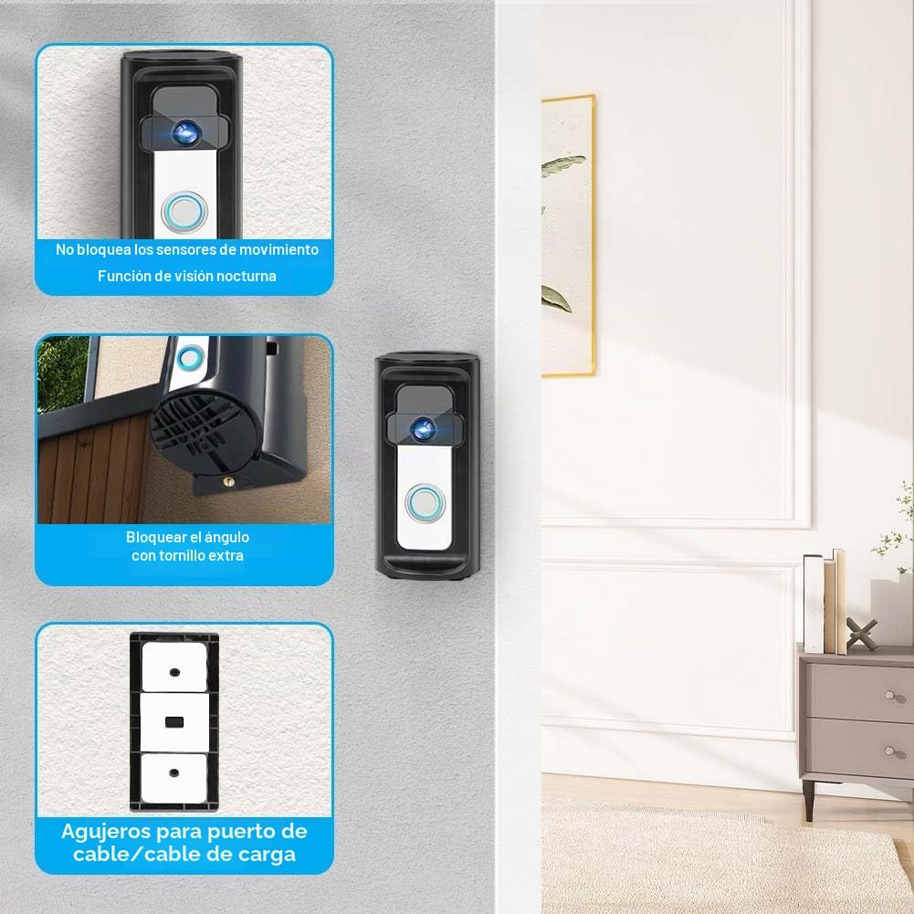 Timbre de la Puerta de Soporte, Video Timbre de la Puerta de Soporte, Timbre de la Esquina Adaptador, Compatible con Video Doorbell Wired Pro2 Plus/3/2/1