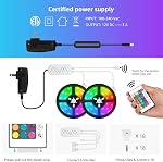 Lepro LED Strip Lights, 65.6ft Music Sync LED Lights Strip with Remote, RGB Color Changing Light Strip for Bedroom, Living Room, Kitchen and More, 32.8ft*2