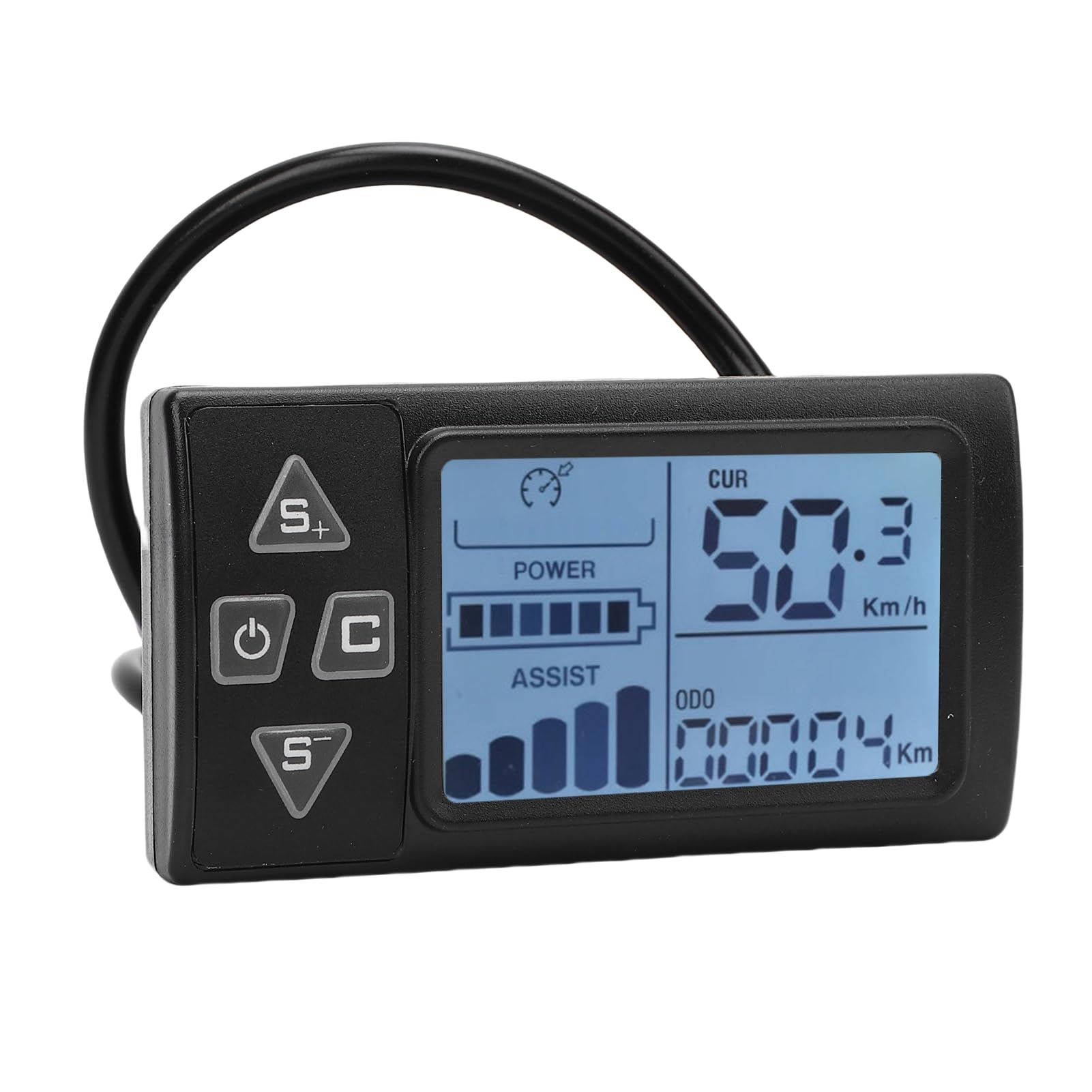 Goshyda Display LCD in Bicicletta Elettrica, Pannello LCD in Bici a Prova di Acqua, Pannello di Controllo del Misuratore del Display Scooter E per il Ciclismo