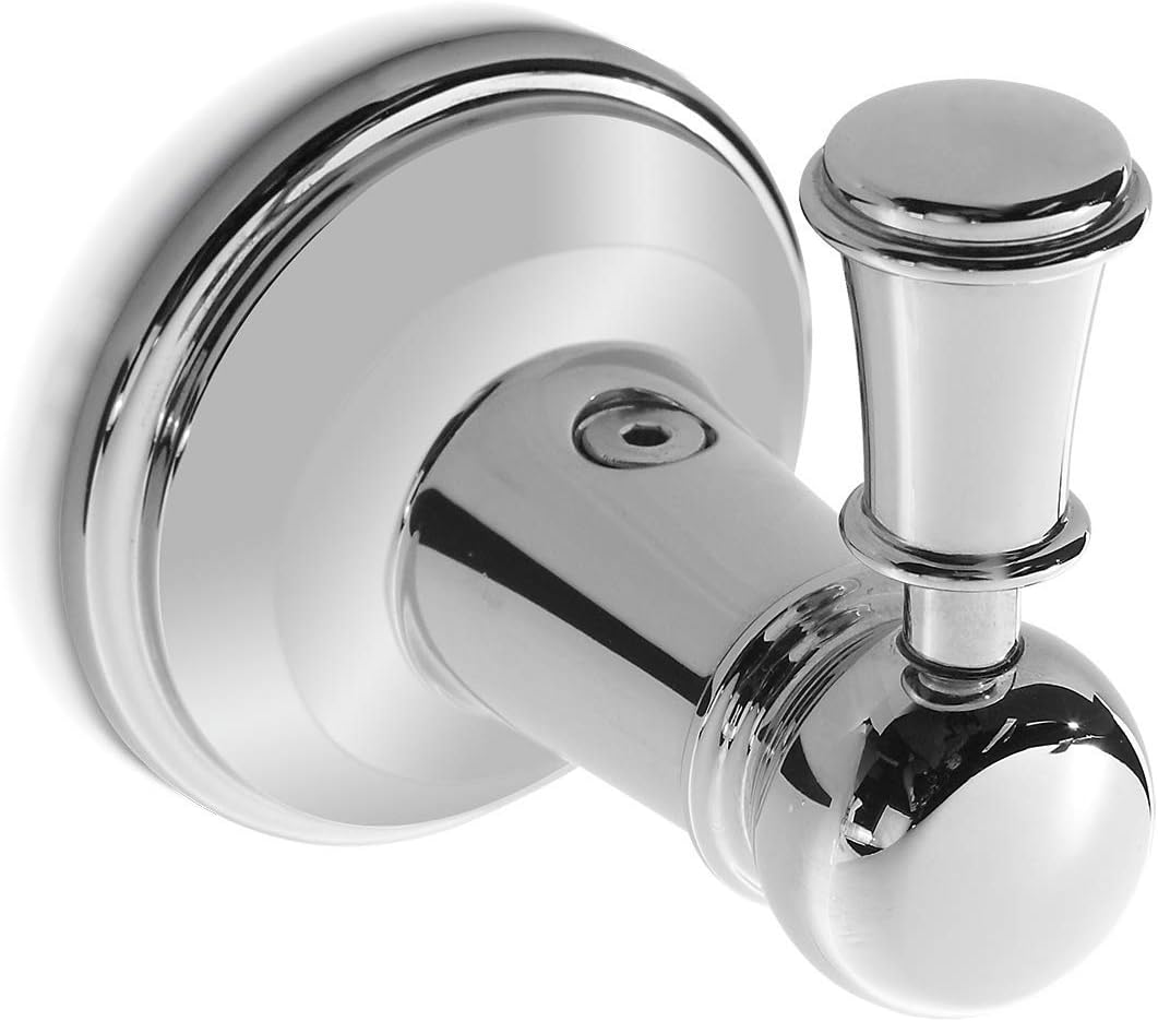 Pfister Karci Bathroom Towel Hook Robe Hook Coat Hook, Wall-Mounted, Screw-In, Spot Defense Brushed Nickel Finish, BRHKA0GS