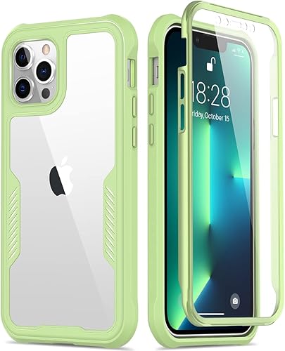 FUNMIKO Funda para iPhone 13 Pro con protector de pantalla, protección resistente de grado mililitro, 21 pies, probada en caídas, funda protectora