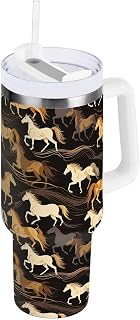 30oz Animal Horse Stainless Steel Vacuum Insulated Tumbler Superior Drinking Cup with Lid and Straw,Insulated Cup for Water, Iced Tea or Coffee Smoothie 21342261