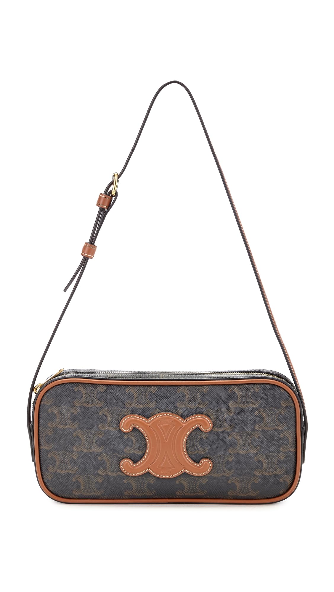 WHAT GOES AROUND COMES AROUND Women's Pre-Loved Celine Coated Canvas Triomphe Shoulder Bag