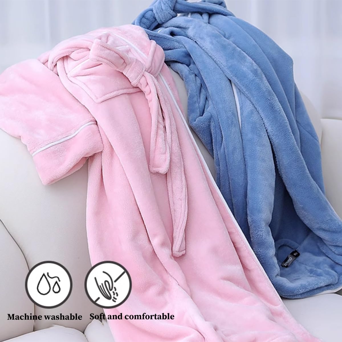Flanelowy Szlafrok Damski Szlafroki Męskie Długa Bielizna Nocna Bielizna Nocna Z Kieszeniami Zimowa Ciepła Koszula Nocna Długa(/Green,3XL women)
