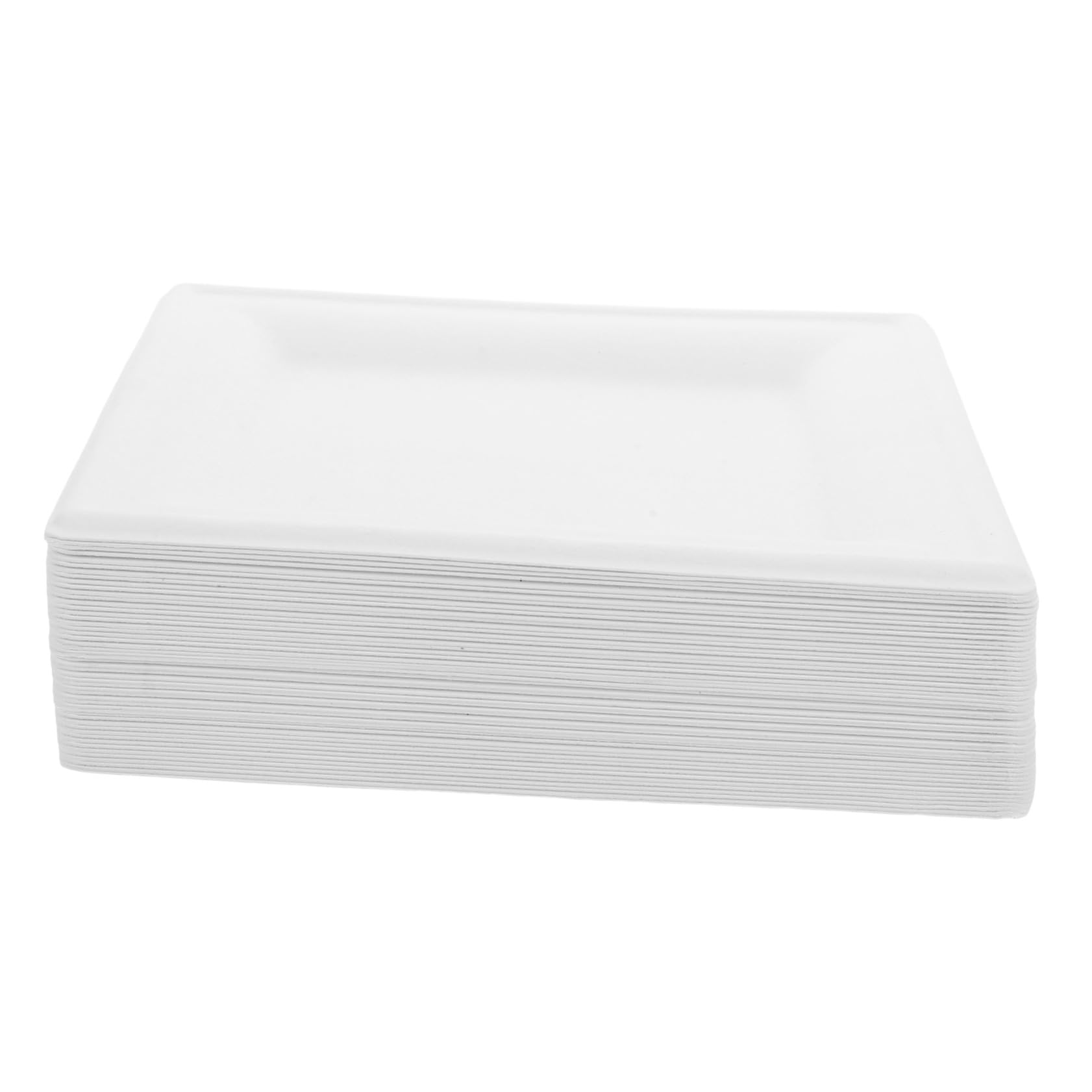 Assiette en Carton Jetable 50 Pièces Blanche 8 Pouces, Forme Moderne