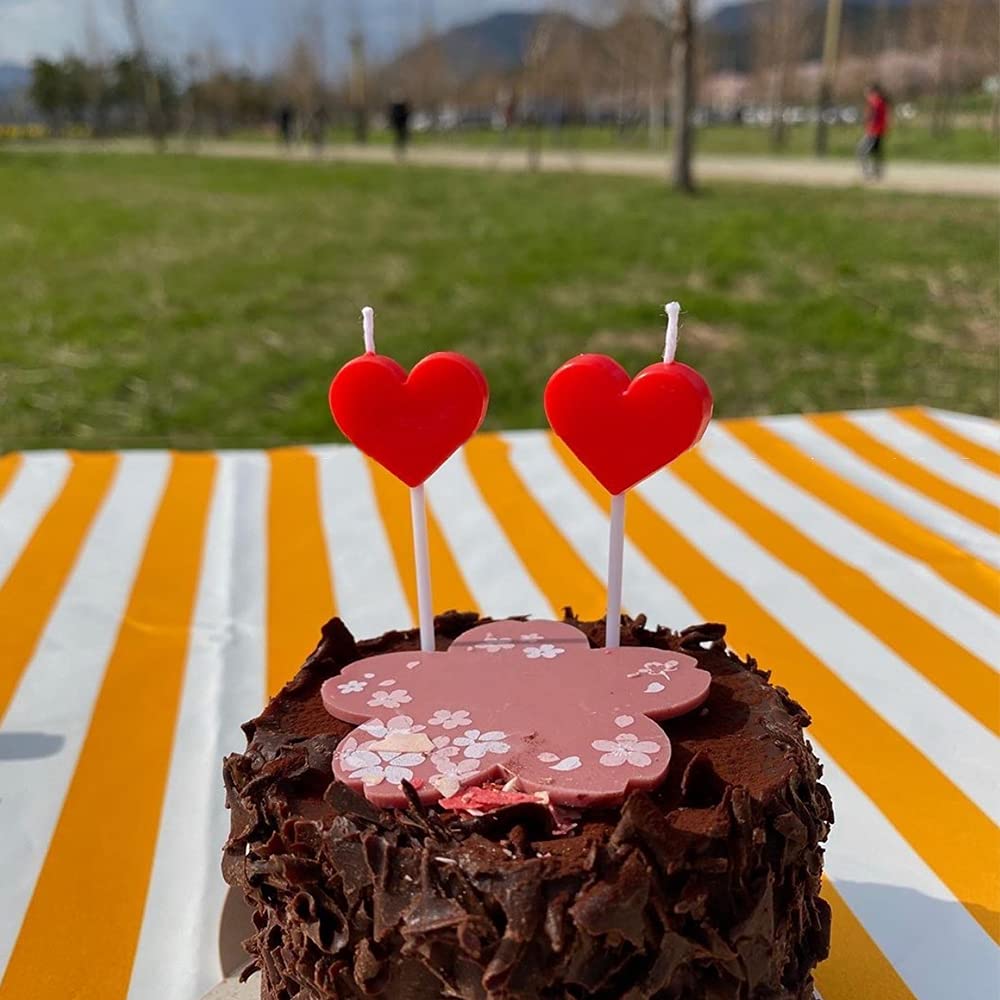 Velas de cumpleaños en forma de corazón, velas de pastel de corazón, velas decorativas para cupcakes, 5 unidades