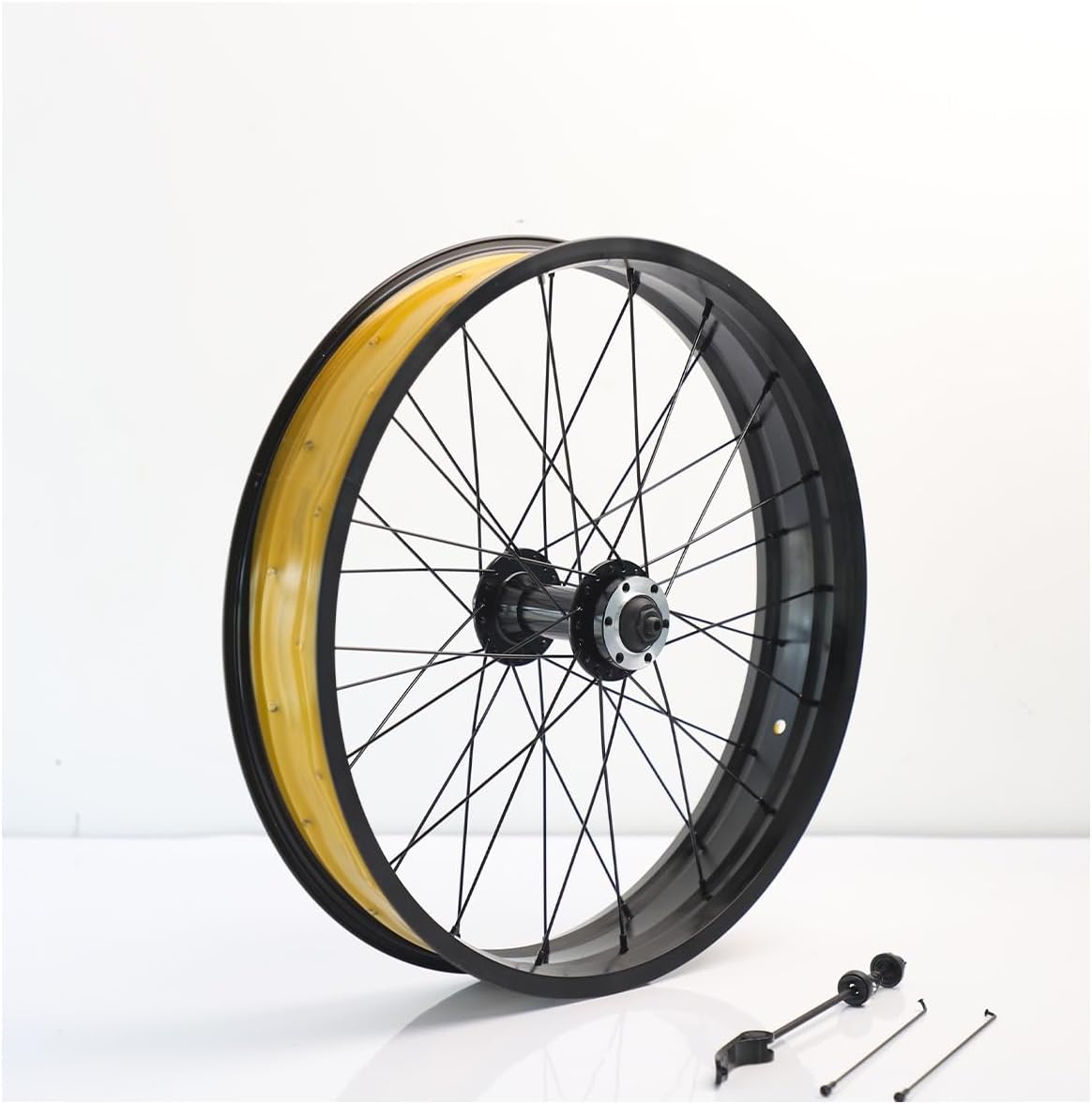 20/26X4,0" Fat Tire Bike Front Wheel Quick Release 9x135mm 36H Hub Aluminum Alloy 6 Bolts Disc Brake for Snow Beach Bike E-Bike Front Wheel(26in)