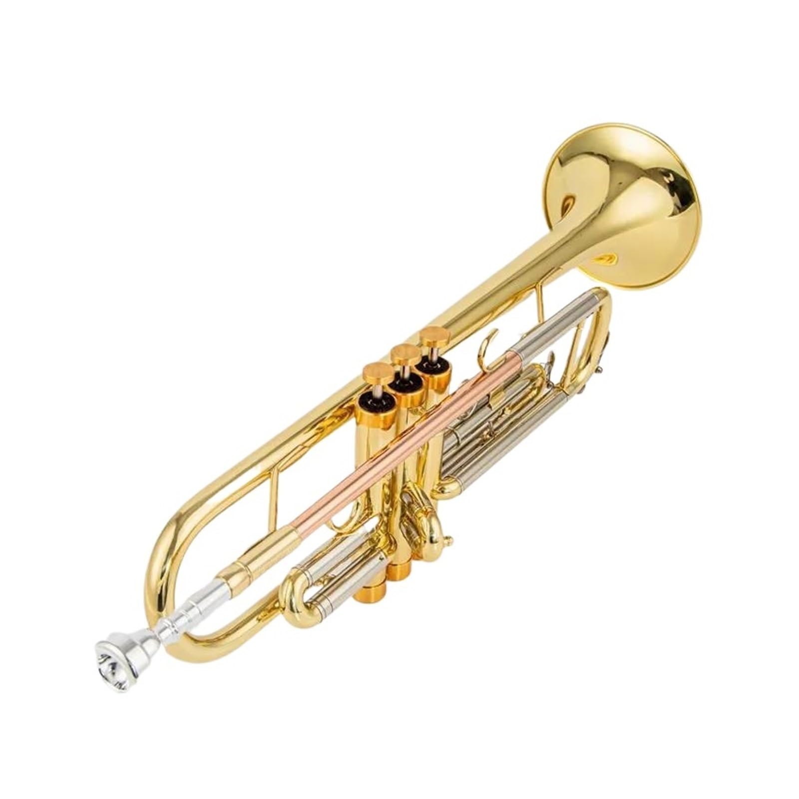 trąbka instrument Bb Trumpet B Płaskie, Mosiężne, Posrebrzane Profesjonalne Instrumenty Muzyczne Na Trąbce Ze Skórzanym Etui