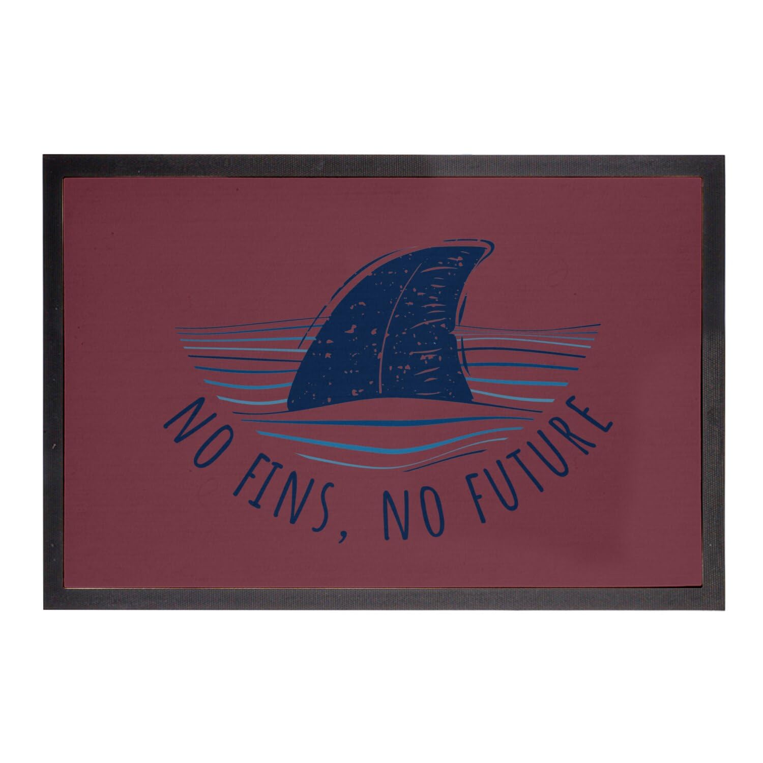 Paillasson rouge ecology shark sea tapis de sol original 75x50 cm pour entrée