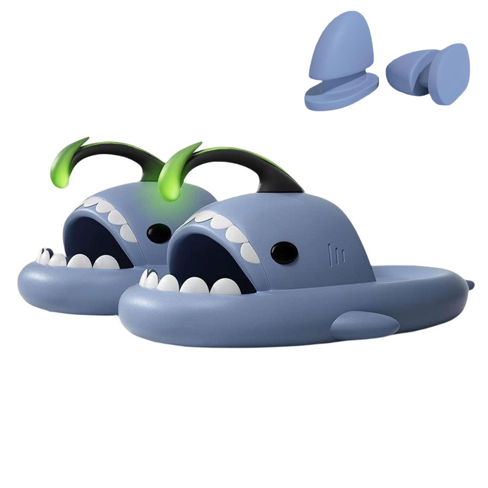 Shark Slides Angler Fish, Shark Slippers, Glow In The Dark, Super Soft, Comfy, Super Soft Environmental EVA