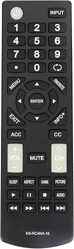 NS-RC4NA-18 - Control remoto de repuesto para Insignia TV NS-22D420NA18 NS-32D220NA18 NS-32D311NA17 NS-40D420MX18 NS-40D420NA18 NS-49D420MX18
