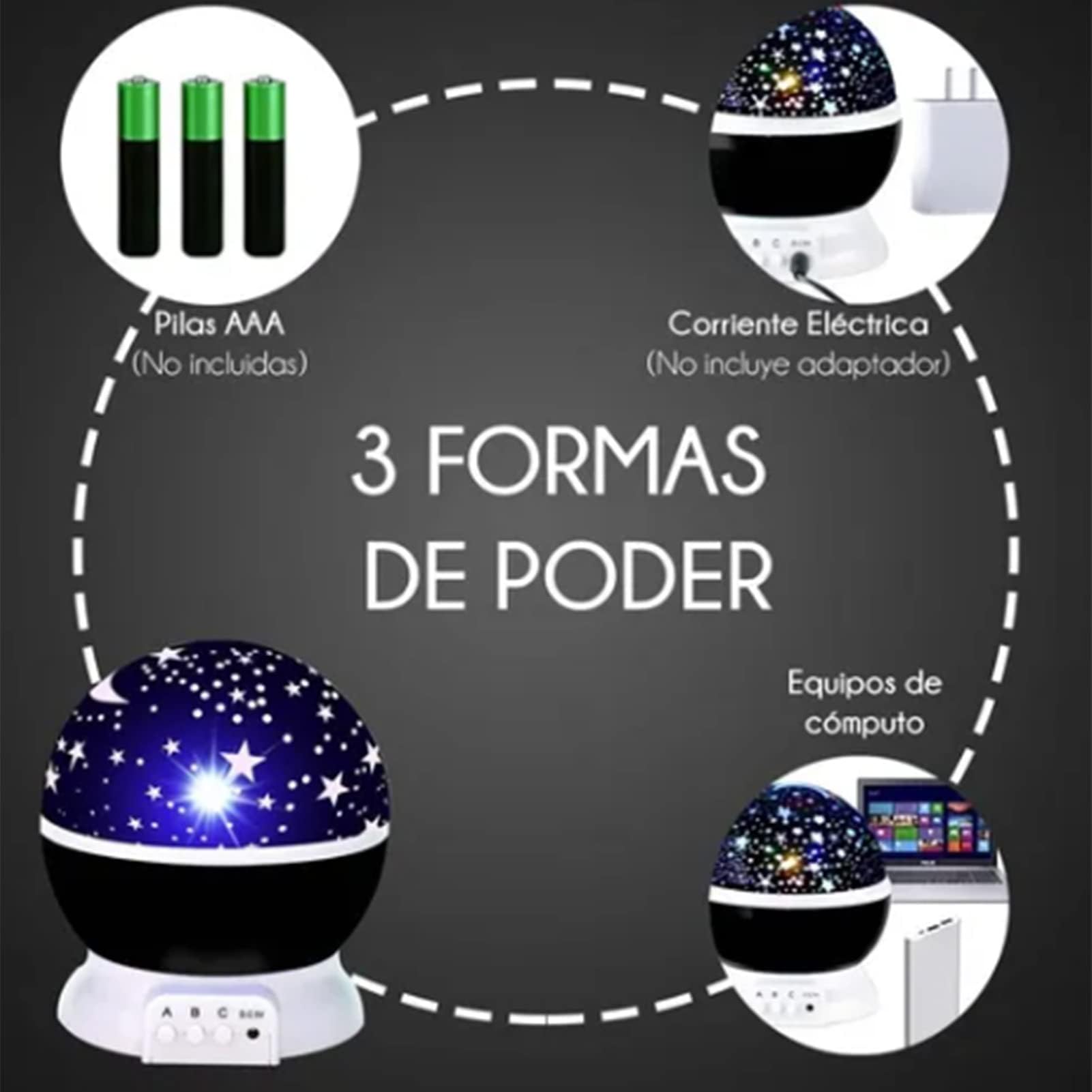 Star Night Light, Plastica Metallo Luna e Stella Romantico Interessante Decorativo Pratico Proiettore Stella Rotazione a 360 Gradi Luce Notturna con Cavo USB,