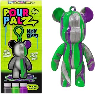 DIY Mini Bear Keychain Paint Kit – Pour Art Craft Toy with 3 Colors for Kids Ages 5+