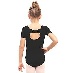 Stelle Leotard for Girls Black Ballet Dance Leotard Gymnastics Outfits with Bow Back (Toddler/Little/Big Kids)