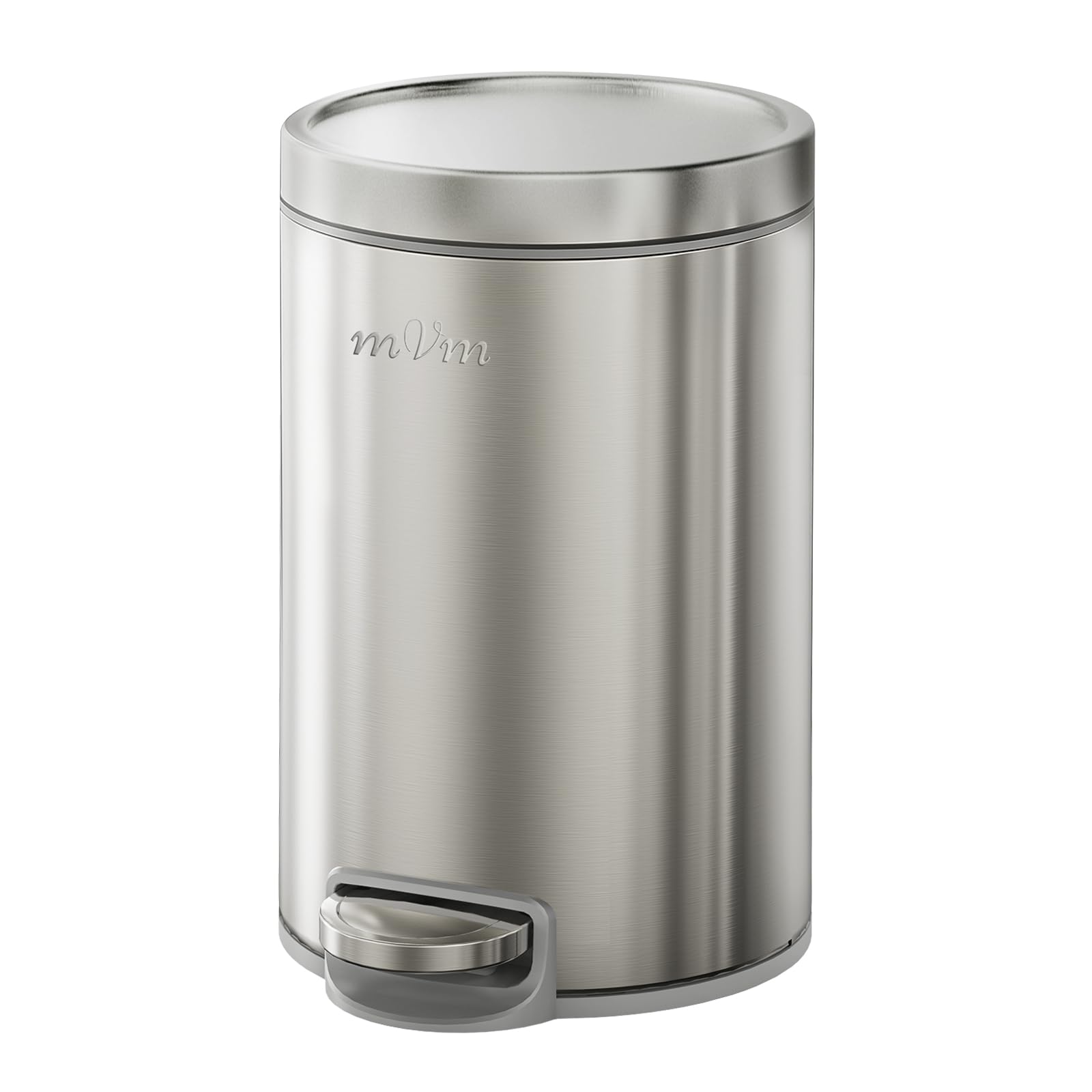 mVm 12L Kitchen Bin, Stainless Steel Pedal Rubbish Bin, Bin with Lid,Silver