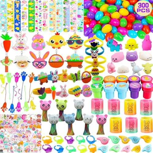 GDWDGJ 300pcs Easter Eggs with Toys Inside Bulk Filled Easter Egg...