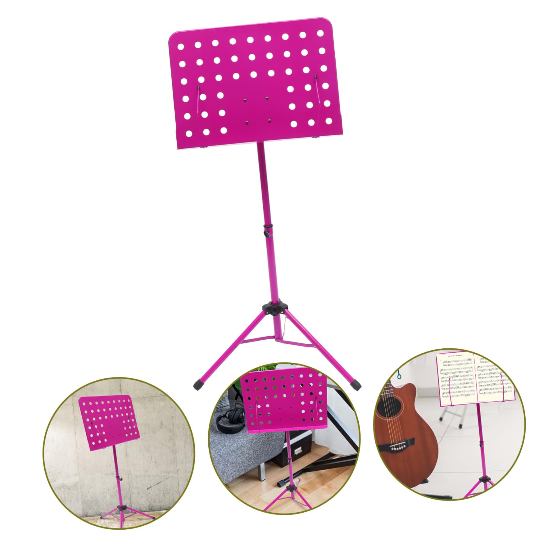 Toyvian Accessori Musicali Portatili Supporto Per Spartiti Musicali Treppiede Girevole A 340° Per Violino Chitarra Sassofono Costruzione in Lega Di Alluminio Casuale