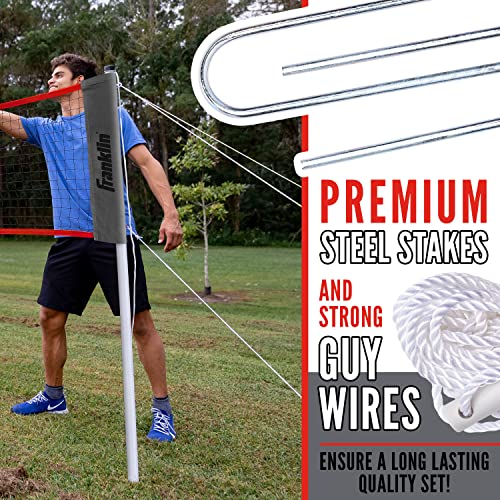 Franklin Sports Elite Badminton Net Set - Includes Badminton Rackets, Poles/Net, Stakes, Ropes, Boundary Kit - Beach Or Backyard Volleyball Badminton- Easy Setup #TOP5