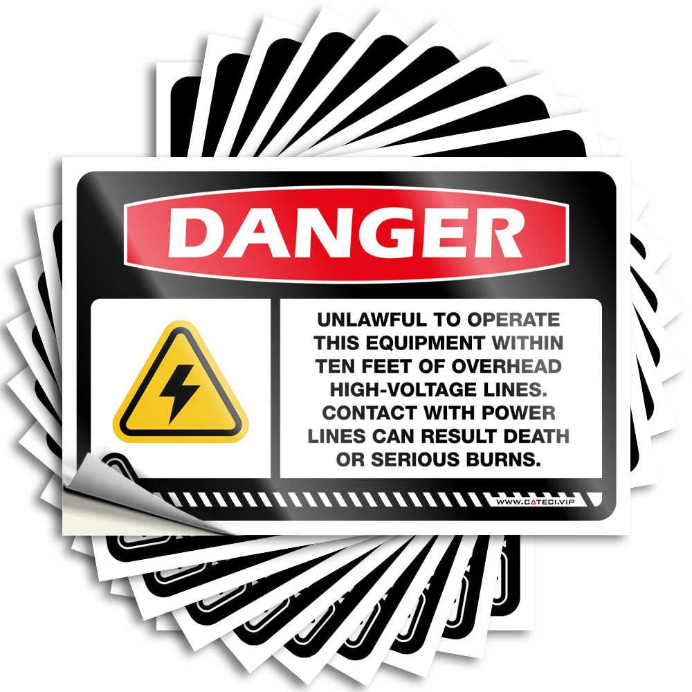 Decals Gifts Free Inspirational Bumper Danger Unlawful to Operate This Equipment Within Ten Feet - Scratch Resistant Stickers(8X12CM)
