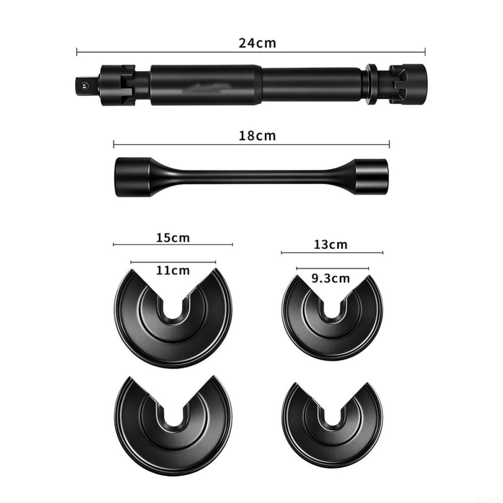 Herramienta de compresor de resorte para extracción de amortiguador trasero de coche, kit de desmontaje de suspensión de acero 45#, rango de 95-220 mm