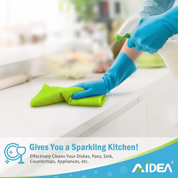 AIDEA Panni Microfibra 100 Confezione, Stracci Senza Pelucchi, Asciugamano Riutilizzabile Lavabile Multiuso Per Casa, Cucina, Auto, Vetri, Pavimenti 30 X 30CM - 5