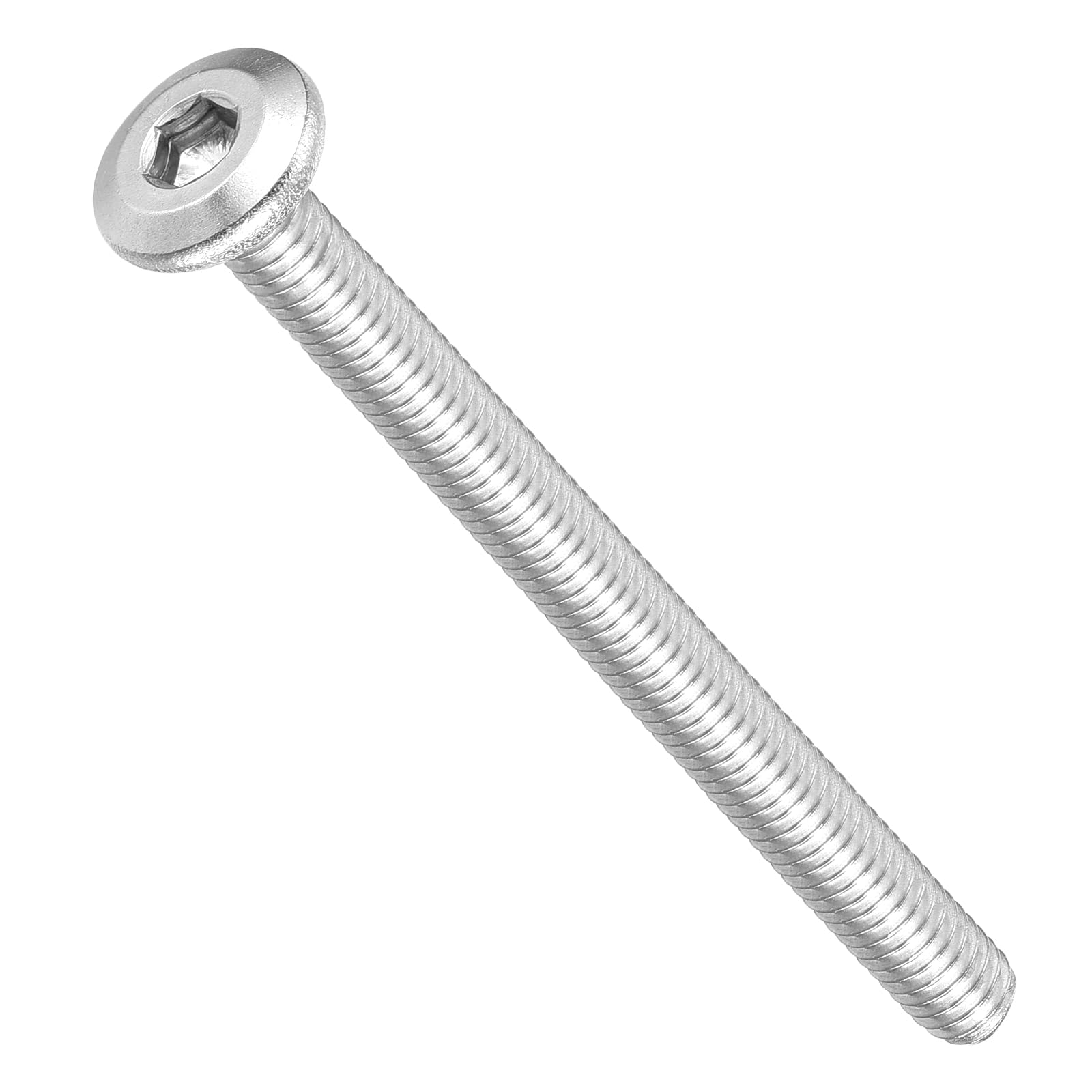 METALLIXITY Flat Head Hex Socket Cap Screws Bolts(M4-0.7x50) 50Pcs, 304 Stainless Steel Hex Socket Furniture Bolts Screws