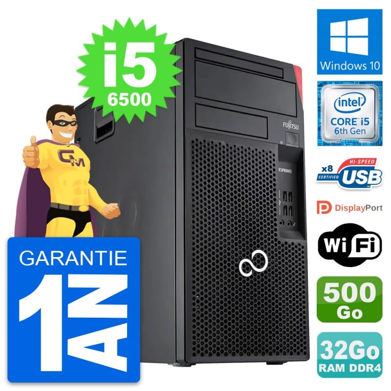 Fujitsu PC Tour Esprimo P557 Intel i5-6500 RAM 32GB Disk 500GB