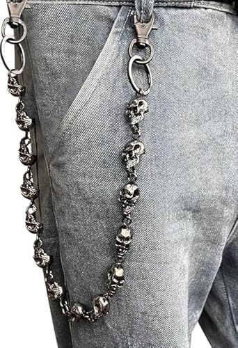 Miglaja Wallet Chain - Wallet Chains for Men Women, Punk Trousers Pants Chain for Biker Heavy Skull Chain Belt Goth Accessories(Skull)