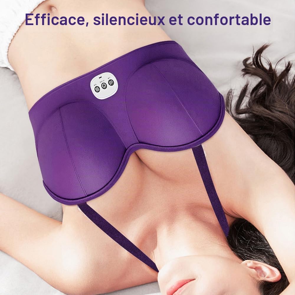Masseur de Sein électronique, Soutien-Gorge électrique de Massage de Sein Sans Fil USB,Stimulateur De Massage du Sein Chauffant