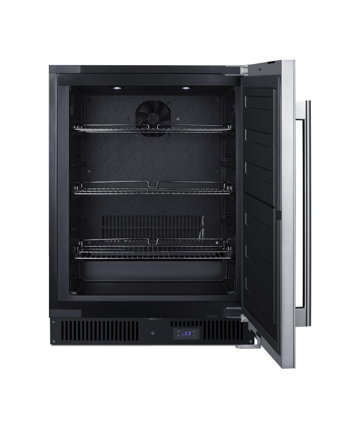 Summit Appliance Alfz53css 24" Wide Built-In All-Freezer, ADA Compliant, Stainless Steel, 3.7 Cu.Ft Capacity, Digital Thermostat, High Temperature Alarm, Recessed LED Light, Factory Installed Lock on Fridge.com - View 4