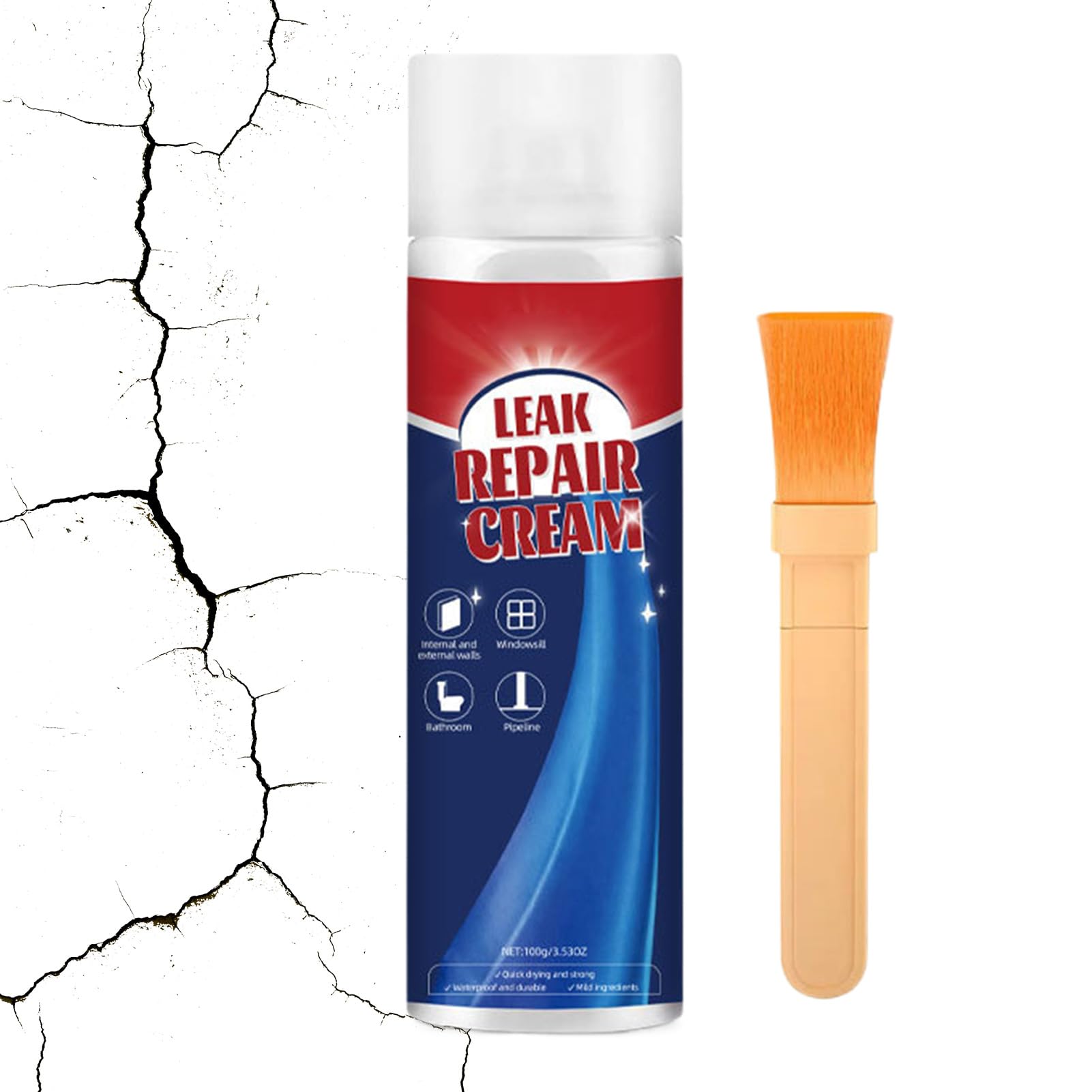 Tile Crack Repair - Waterproof Quick Dry Strong Crack Filler Adhesive - Cement Leak Repair Filling Paste,for Wall Bathroom Living Room Home Basement