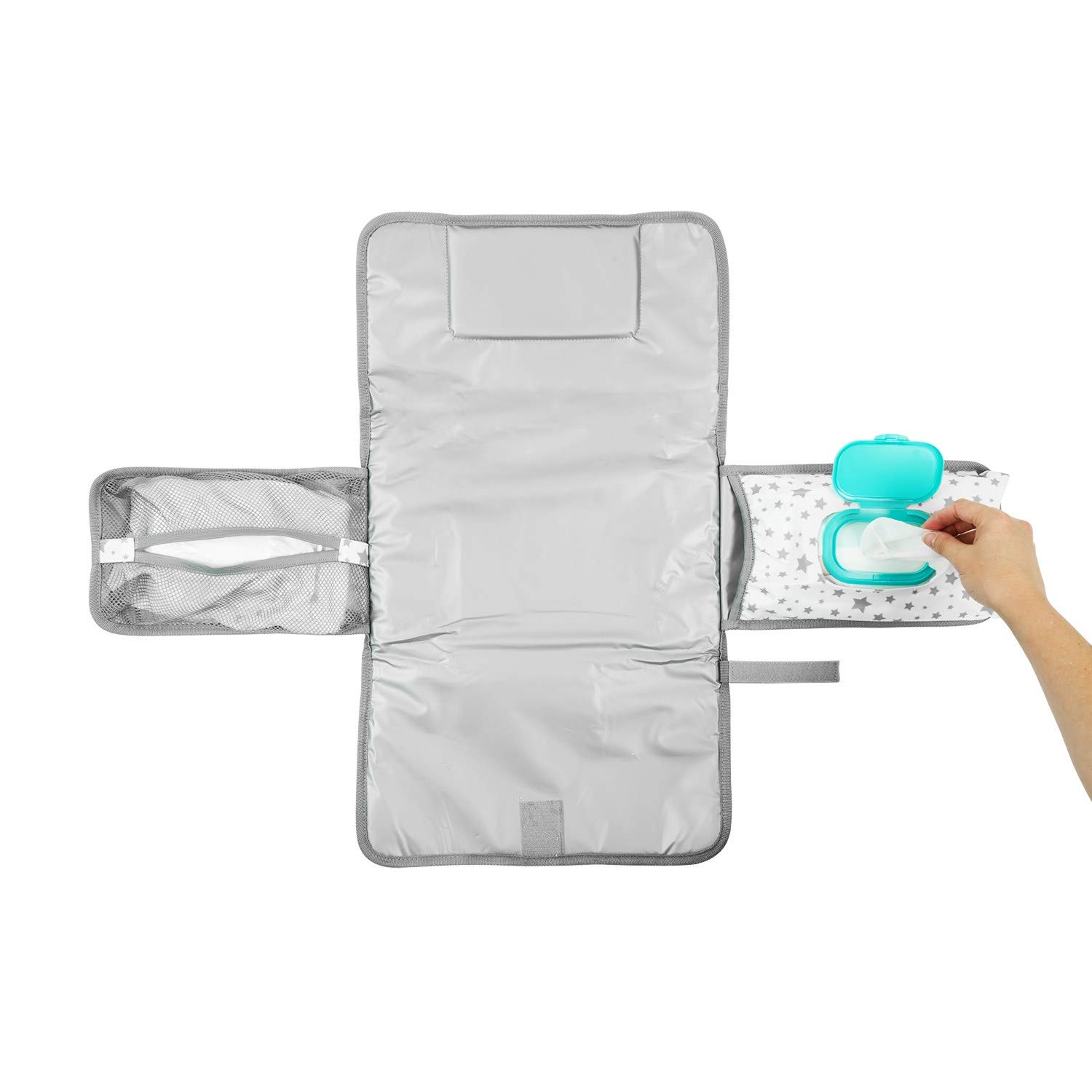 BabywayTravel Changing Mat with Grey Star Design