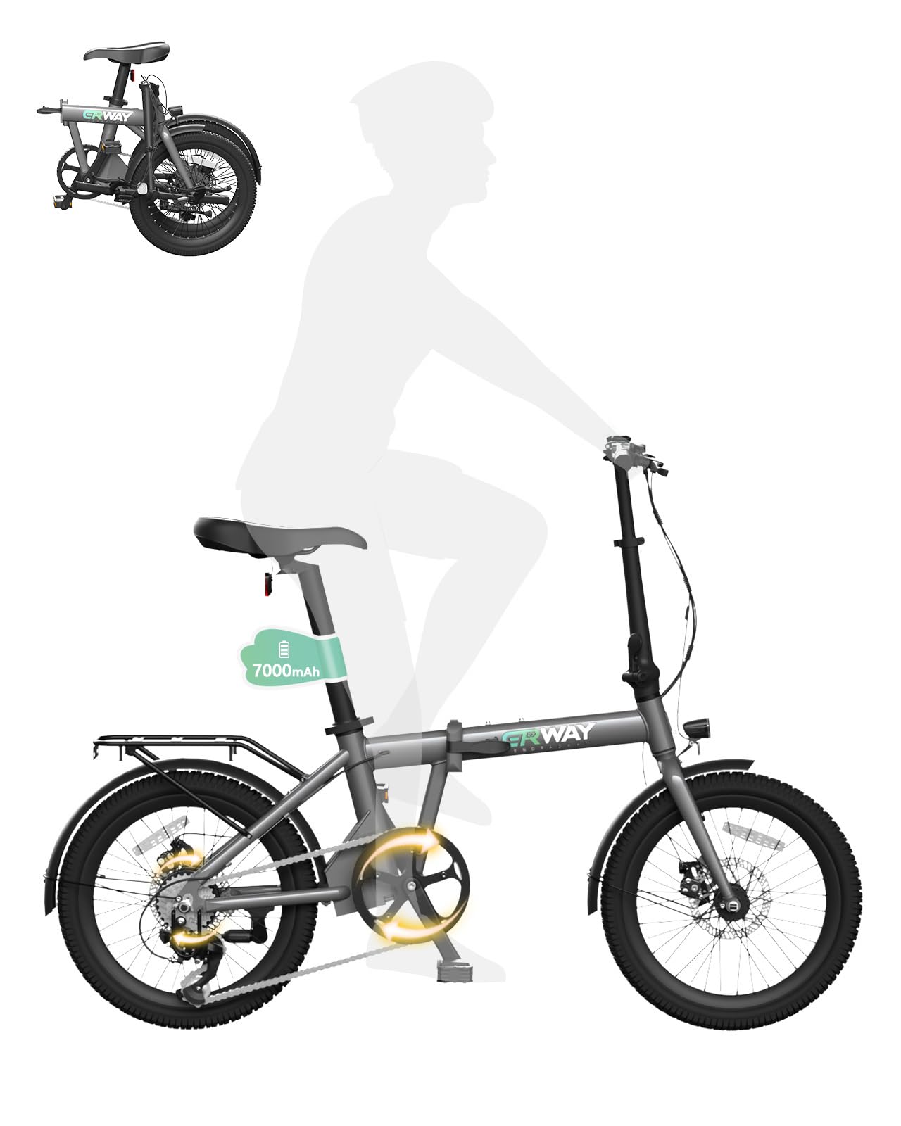 Amazon | ERWAY 電動自転車 電動アシスト自転車 折りたたみ 20