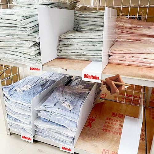50er-Pack PVC-Regalteiler,4040 Schrankteiler, Regal-Organizer, Produktpräsentation und -organisation auf Drahtregalen, Einzelhandelsregale mit Clip-Streifen-Markierungsetikett, Trennwände für Kleidung