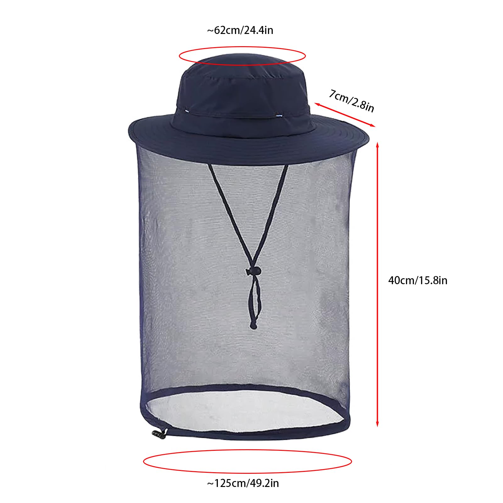 Beekeeping Beekeeper Bee Hat with Veil Mosquito Bug Net hat Head Net Face Protection Outdoor Beekeeping Supplies Dark Blue