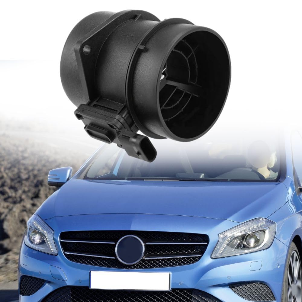 Débitmètre d'air massique A6450900048 compatible avec Mercedes-Benz | Capteur de Débitmètre d'air massique 5WK98101 compatible avec Mercedes-Benz Classe A W176 B W245 W 246 C W205 4 broches,1pc