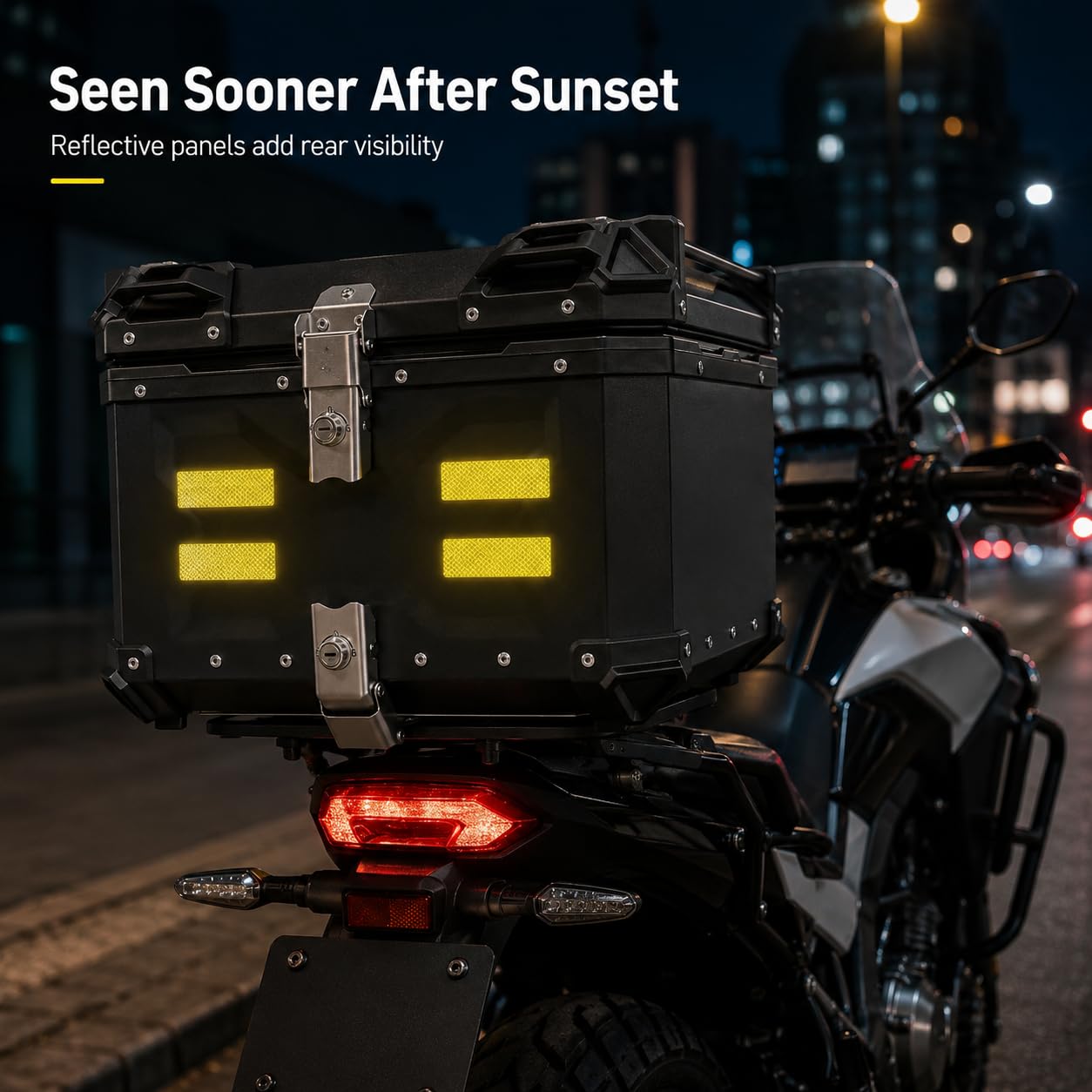 Topcase na motocykl 55 l, stop aluminium, górna obudowa do skuterów