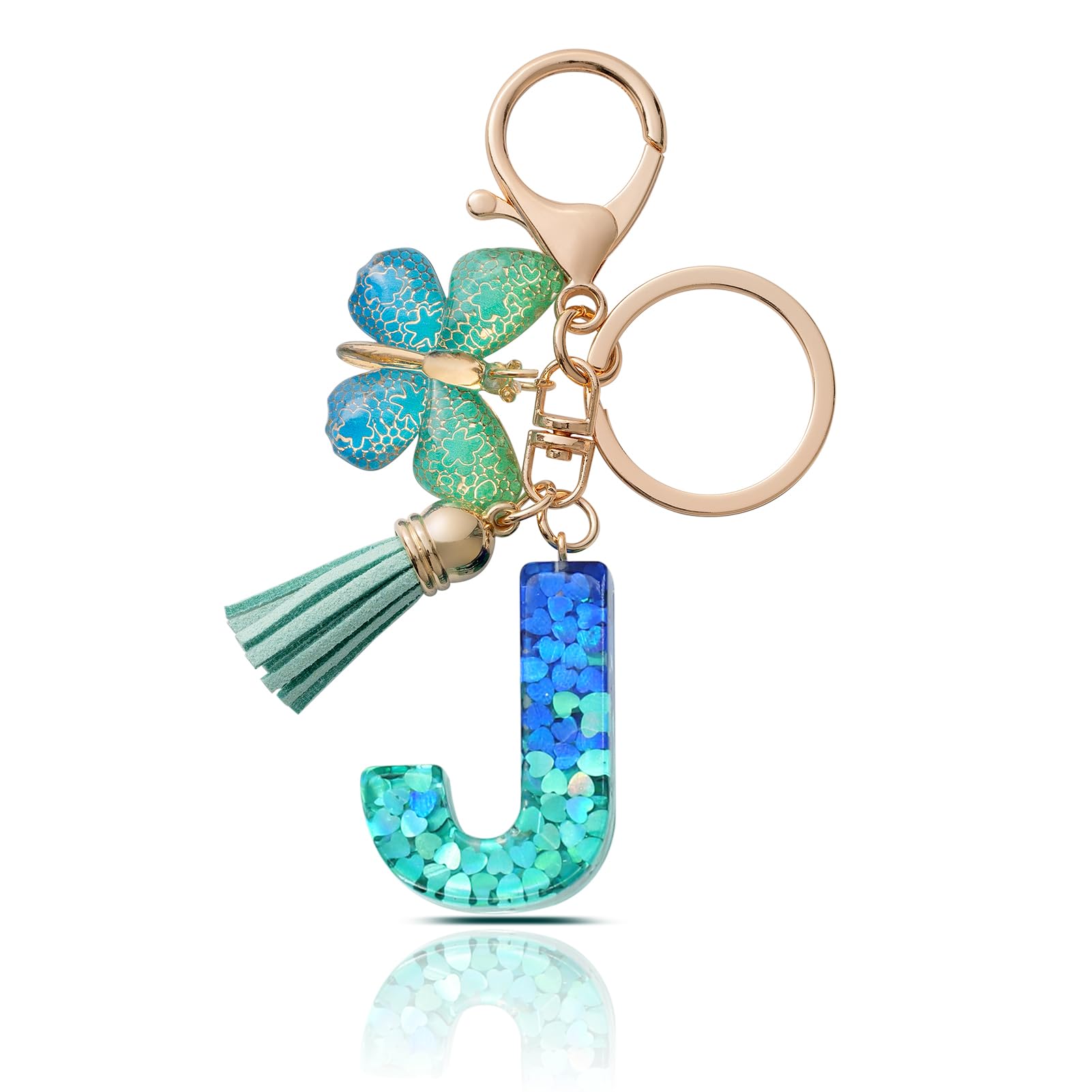 CHUQING Schlüsselanhänger Buchstabe Mädchen Schlüsselanhänger mit Anfangsbuchstaben Schmetterling Keychain Letter Geschenke für Frauen Damen