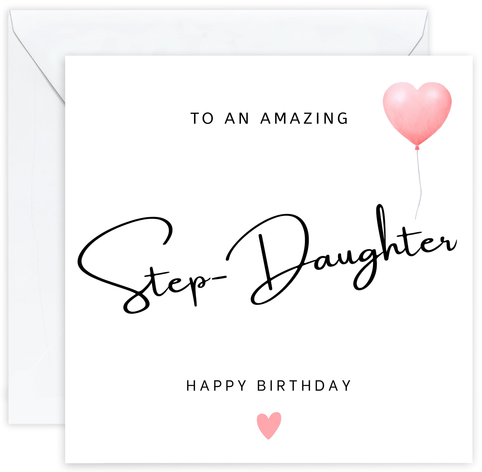 Personalised Step Daughter Birthday Card – Elegant Birthday Card for Step Daughter with Customised Message on Premium 350gsm Cardstock, Ideal from Step Dad or Step Mum (Step-Daughter)