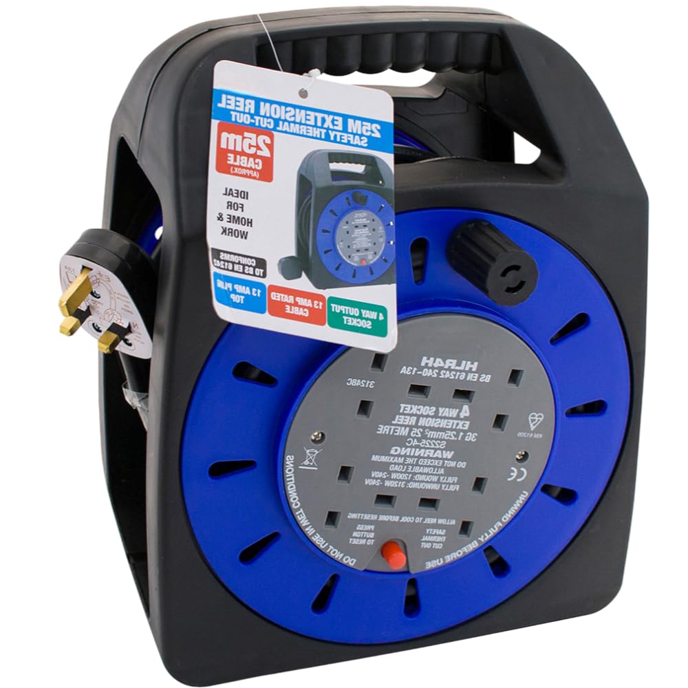 25M Extension Lead Cable Reel 4 Way Socket from B&Q