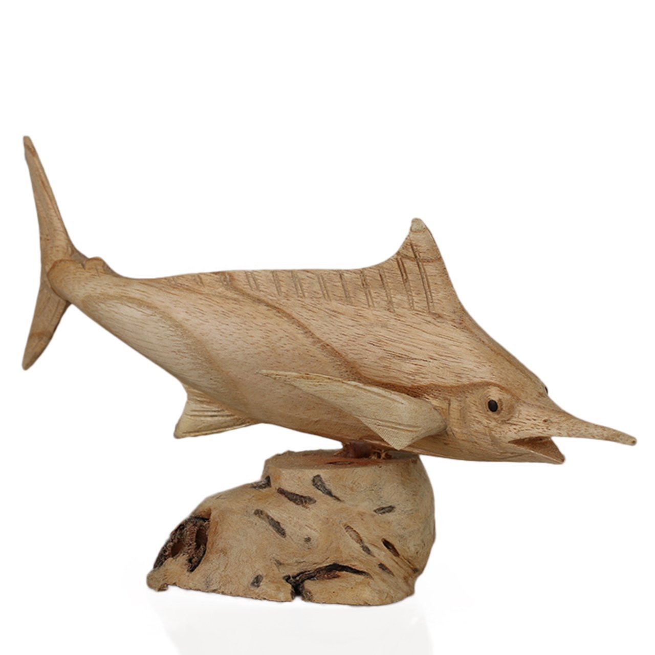 ART-CRAFT Holz-Fisch Schwertfisch auf Einer Wurzel Schnitzer